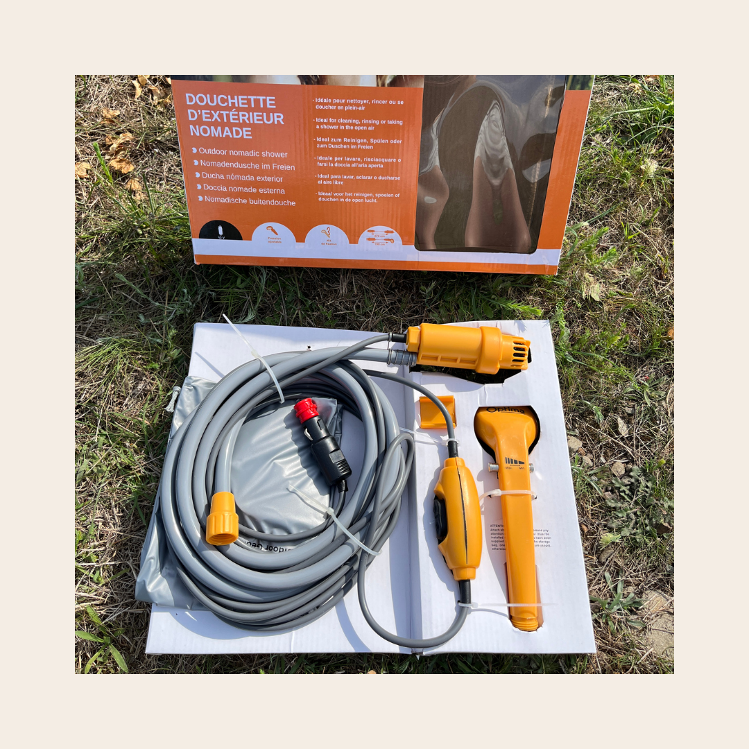 Douche nomade 12V Optima dans son emballage 