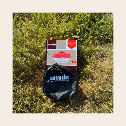 sac de rangement et carton d'emballage du four omnia 